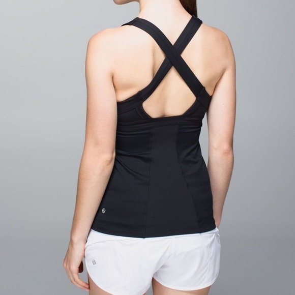 Lululemon Run Stuff Your Bra Tank Top Black Criss Cross back Size 2 - Picture 10 of 10